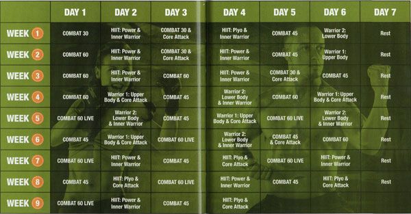  Календарь Les Mills Combat 60 Day Ultimate Warrior